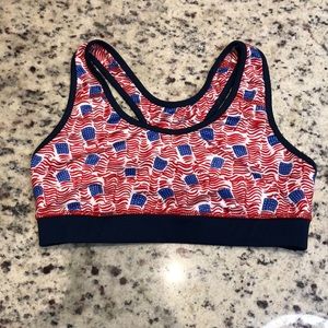 American Flag pattern Sports Bra, size small